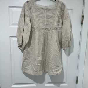 Free People Cream Lace Tunic Top